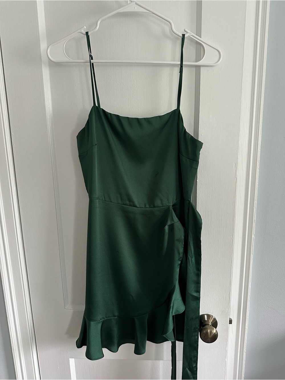 A Love Like You Green Tie Ruffle Dress